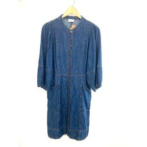 Wrap London Blue Denim Button-Up Dress
